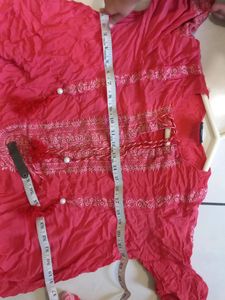 Peplum Red Embroidery Wark Mast Dress