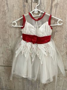 Cute White & Red Party Dress