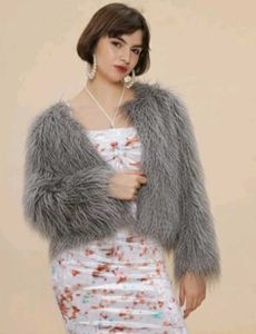Gray Faux Fur Jacket