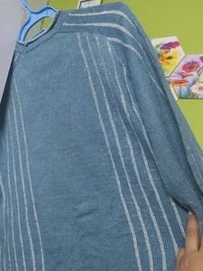 Woolen Bluish Grey Full Sleeve Sweater