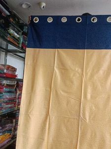 Unique Blue and Beige Grommet Curtain