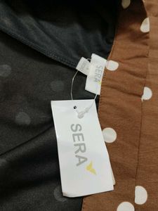 SERA Women Brown Polka Dot Printed Flared Skirt
