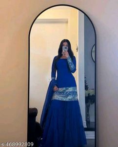 Elegant Blue Gharara Suit