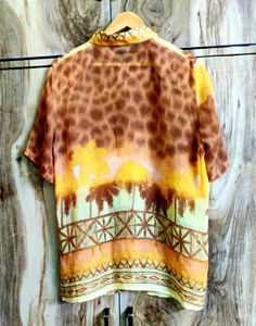 Light Brown Printed Shirt Size-44