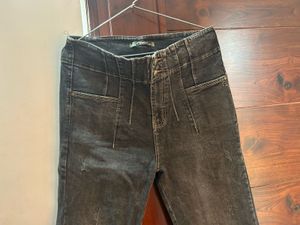 Black Wash Flare Jeans