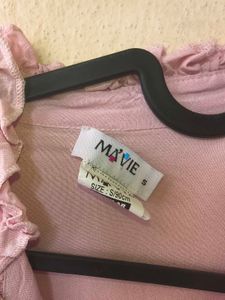 Vintage Pink Ruffle Blouse