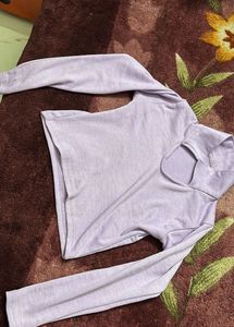 Lilac Cut Out Long Sleeve Top