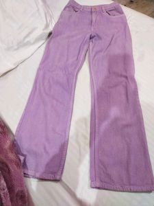 Lavender Wide Leg Denim Jeans