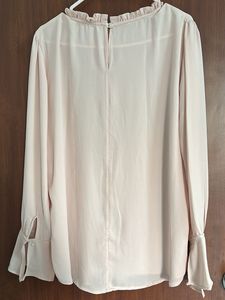 Blush Ruffle Neck Blouse