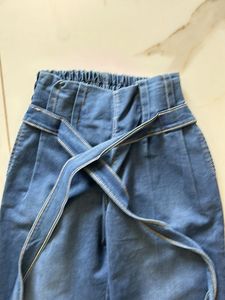 High-Waisted Denim Culottes