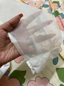 URBANIC White Shirt Top with Red Rose