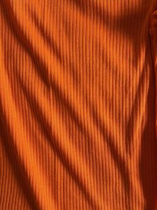Orange Ribbed Long Sleeve Top