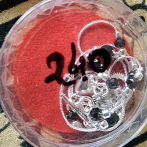 New Silver Beaded Anklet