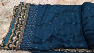 Elegant Teal Saree with Blouse