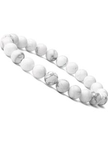 White Marble Bead Bracelet