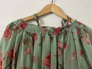 Off Shoulder  Ballon Sleeves Top