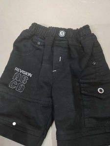 Boys Black Cargo Shorts