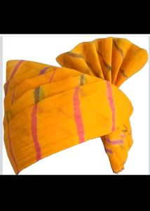 Striped Barati Groom Pagdi/Turban Cloth 6.5 Meter