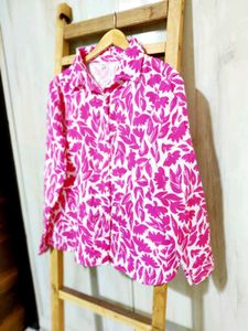 Meganta Colour Printed Cotton Shirt Size-42