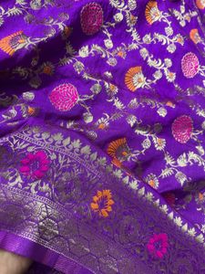 New Banarai Sareee With Orange Blouse