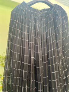 Pleated Checkered Skirt