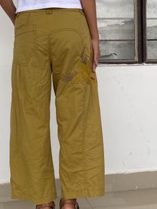 Olive Green Wide Leg Crop Pants