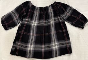 Plaid Off-Shoulder Top