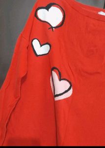 Red 🔴 Heart Printed Top For 40 Bust