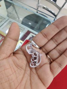 Silver Peacock Saree Pin