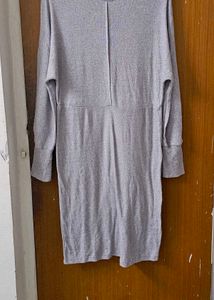 Imported Gray Quarter-Zip Dress By Next