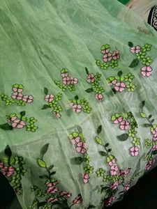 Women&#39;s Net  Embroided Frill Unstitched Lehenga