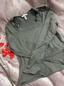 Gray Long Sleeve Top