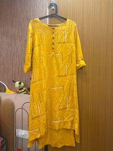 “Rangmanch” Mustard Aline Kurta