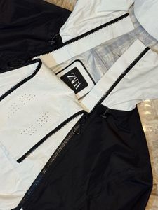 Zara  100% water proof Black &amp; White Jacket