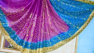 Gorgeous Pink &amp; Blue Embellished Saree