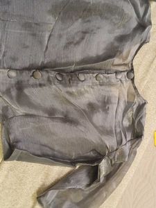 Grey Organza Saree