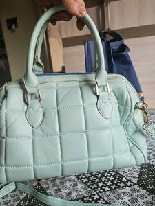 Quilted Mint Satchel Bag