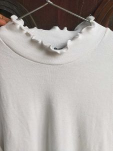 White Long Sleeve Ruffle Top by Sassafras