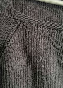 Brown Square Neck Knit Top