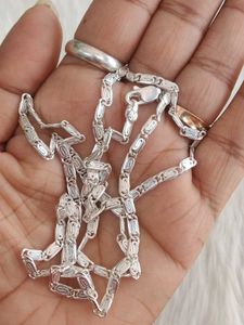 Pure Silver Biscuit Chain For Women Nd Mens