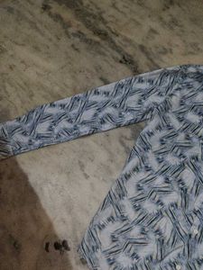 Abstract Print Long Sleeve Button Down Shirt