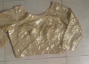 Golden Sequin Party Blouse