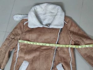 Korean Shearling Trim Faux Suede Jacket