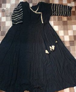 Black Anarkali Kurta Set Without Chunni