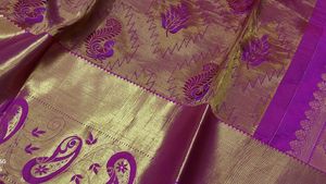 Pink &amp; Gold Silk Saree