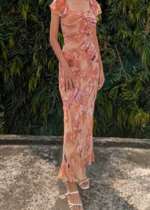 Vintage Floral Print Dress