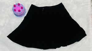 Black Velvet Mini Skirt