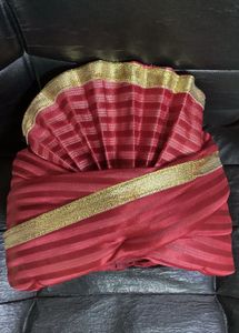 Red &amp; Gold Wedding/ Fancy dress Turban 9pcs