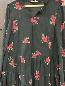 Black Dress With Red Roses