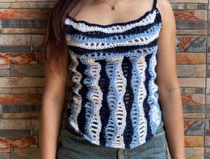Crochet ocean ripple stitch Top